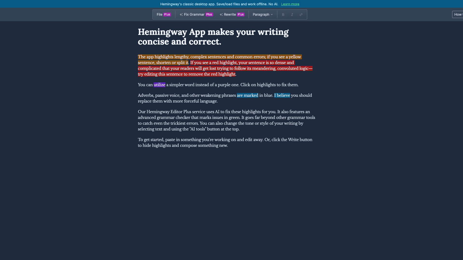 Hemingway App